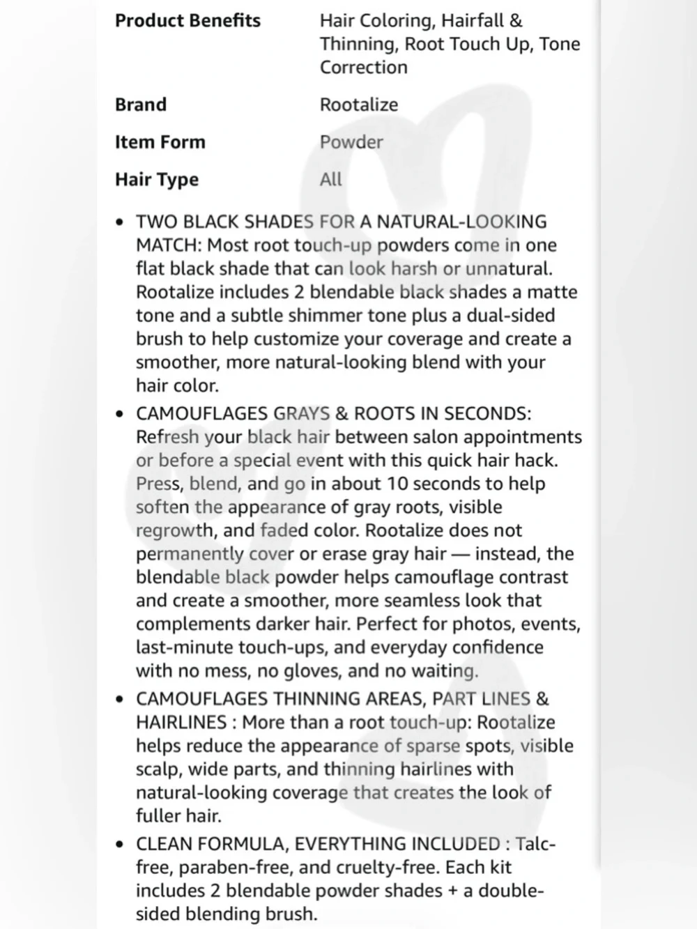 Rootalize - Black Root Touch Up Powder for Gray Hair - 2 Blendable Shades